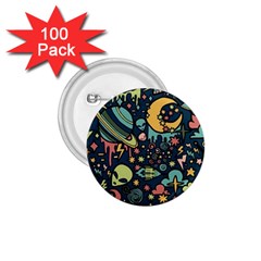 Alien Ocket Space Aesthetic Pattern 1 75  Buttons (100 Pack)  by pakminggu