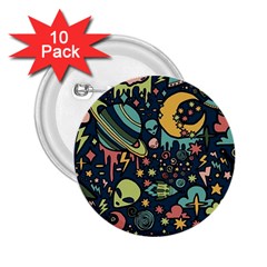 Alien Ocket Space Aesthetic Pattern 2 25  Buttons (10 Pack)  by pakminggu