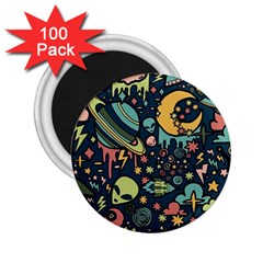 Alien Ocket Space Aesthetic Pattern 2 25  Magnets (100 Pack)  by pakminggu