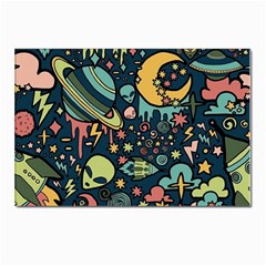 Alien Ocket Space Aesthetic Pattern Postcard 4 x 6  (pkg Of 10) by pakminggu