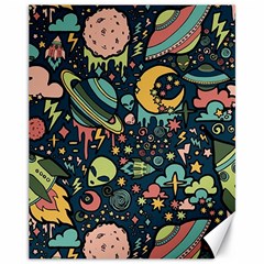 Alien Ocket Space Aesthetic Pattern Canvas 11  X 14  by pakminggu