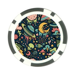 Alien Ocket Space Aesthetic Pattern Poker Chip Card Guard by pakminggu