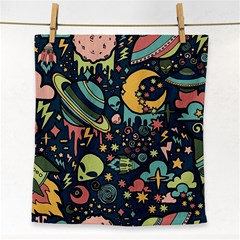 Alien Ocket Space Aesthetic Pattern Face Towel by pakminggu