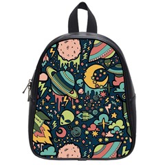 Alien Ocket Space Aesthetic Pattern School Bag (small) by pakminggu