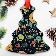 Alien Ocket Space Aesthetic Pattern Ornament (christmas Tree) 