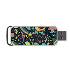 Alien Ocket Space Aesthetic Pattern Portable Usb Flash (one Side) by pakminggu