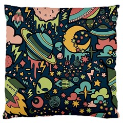 Alien Ocket Space Aesthetic Pattern Large Premium Plush Fleece Cushion Case (one Side) by pakminggu