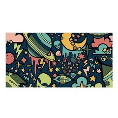 Alien Ocket Space Aesthetic Pattern Satin Shawl 45  X 80  by pakminggu