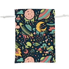 Alien Ocket Space Aesthetic Pattern Lightweight Drawstring Pouch (xl) by pakminggu