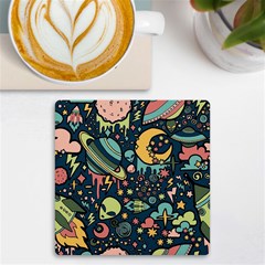 Alien Ocket Space Aesthetic Pattern Uv Print Square Tile Coaster  by pakminggu