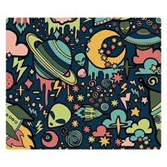 Alien Ocket Space Aesthetic Pattern Premium Plush Fleece Blanket (small) by pakminggu