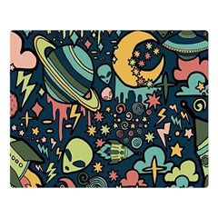 Alien Ocket Space Aesthetic Pattern Premium Plush Fleece Blanket (large) by pakminggu