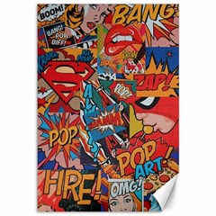 Comic Cartoon Pattern Canvas 12  X 18  by pakminggu