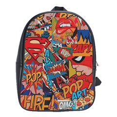 Comic Cartoon Pattern School Bag (large)