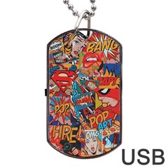 Comic Cartoon Pattern Dog Tag Usb Flash (two Sides) by pakminggu