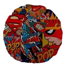 Comic Cartoon Pattern Large 18  Premium Round Cushions by pakminggu