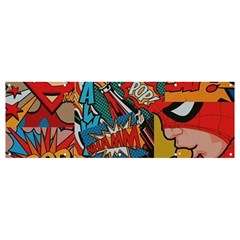 Comic Cartoon Pattern Banner And Sign 12  X 4  by pakminggu