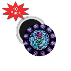 Cathedral Rosette Stained Glass Beauty And The Beast 1 75  Magnets (10 Pack)  by Cowasu