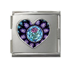 Cathedral Rosette Stained Glass Beauty And The Beast Mega Link Heart Italian Charm (18mm) by Cowasu