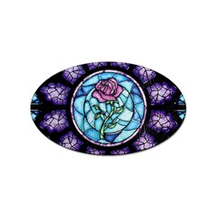 Cathedral Rosette Stained Glass Beauty And The Beast Sticker (oval) by Cowasu