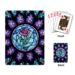 Cathedral Rosette Stained Glass Beauty And The Beast Playing Cards Single Design (rectangle) by Cowasu