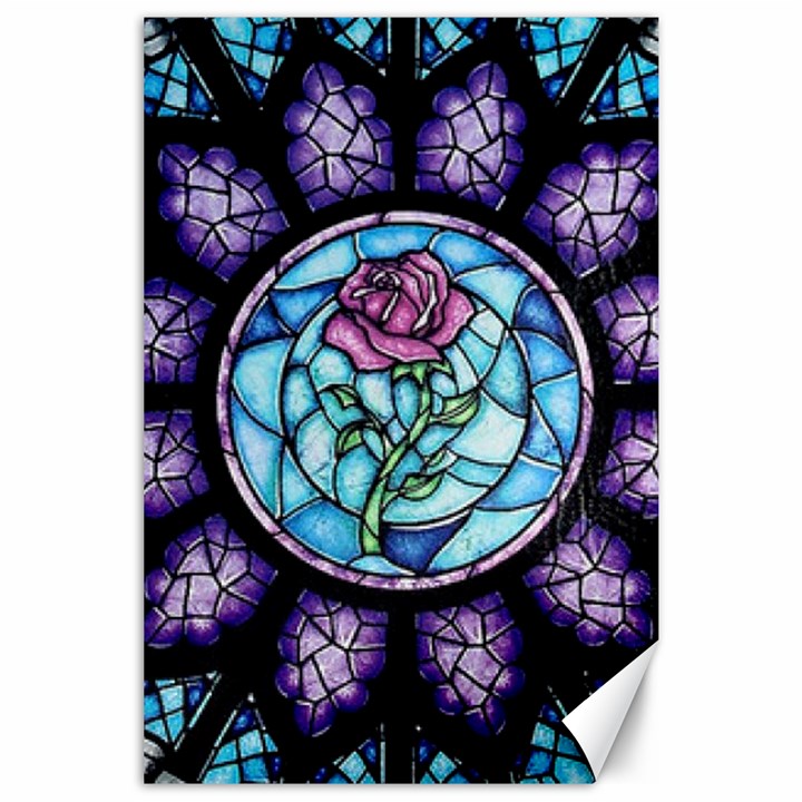 Cathedral Rosette Stained Glass Beauty And The Beast Canvas 24  x 36 