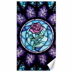 Cathedral Rosette Stained Glass Beauty And The Beast Canvas 40  X 72  by Cowasu