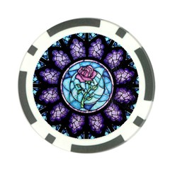 Cathedral Rosette Stained Glass Beauty And The Beast Poker Chip Card Guard by Cowasu