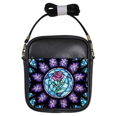 Cathedral Rosette Stained Glass Beauty And The Beast Girls Sling Bag by Cowasu