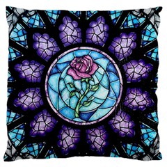 Cathedral Rosette Stained Glass Beauty And The Beast Standard Premium Plush Fleece Cushion Case (one Side) by Cowasu