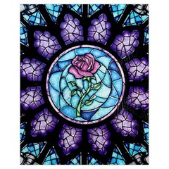 Cathedral Rosette Stained Glass Beauty And The Beast Drawstring Bag (small) by Cowasu