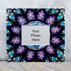 Cathedral Rosette Stained Glass Beauty And The Beast White Wall Photo Frame 5  X 7  by Cowasu