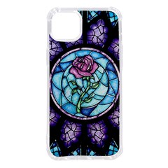 Cathedral Rosette Stained Glass Beauty And The Beast Iphone 14 Plus Tpu Uv Print Case by Cowasu