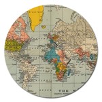 Vintage World Map Magnet 5  (Round) Front