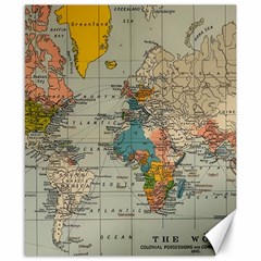 Vintage World Map Canvas 8  X 10  by Cowasu