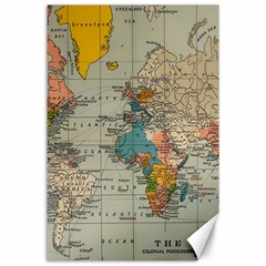 Vintage World Map Canvas 24  X 36  by Cowasu