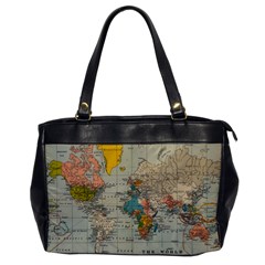 Vintage World Map Oversize Office Handbag by Cowasu