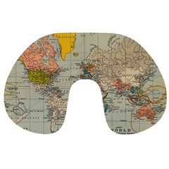 Vintage World Map Travel Neck Pillow by Cowasu