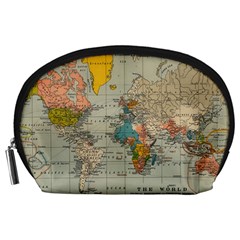 Vintage World Map Accessory Pouch (large) by Cowasu