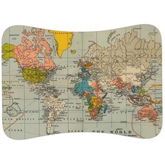 Vintage World Map Velour Seat Head Rest Cushion by Cowasu