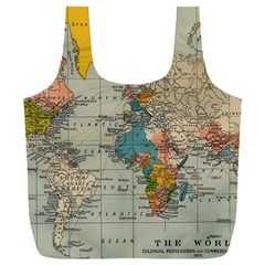 Vintage World Map Full Print Recycle Bag (xxl) by Cowasu