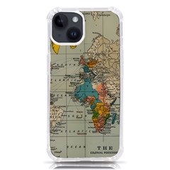 Vintage World Map Iphone 14 Tpu Uv Print Case by Cowasu