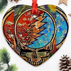 Grateful Dead Rock Band Heart Ornament (two Sides) by Cowasu