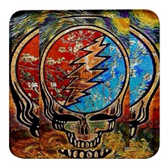 Grateful Dead Rock Band Square Glass Fridge Magnet (4 Pack) by Cowasu