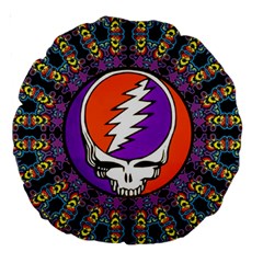 Gratefuldead Grateful Dead Pattern Large 18  Premium Round Cushions by Cowasu