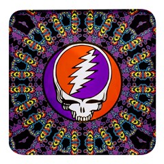 Gratefuldead Grateful Dead Pattern Square Glass Fridge Magnet (4 Pack) by Cowasu