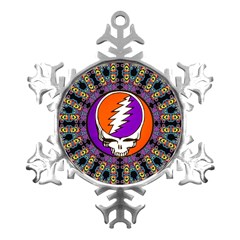 Gratefuldead Grateful Dead Pattern Metal Small Snowflake Ornament by Cowasu