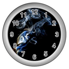 Smoke-flame-dynamic-wave-motion Wall Clock (silver) by Cowasu