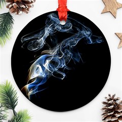 Smoke-flame-dynamic-wave-motion Round Ornament (two Sides) by Cowasu