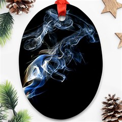 Smoke-flame-dynamic-wave-motion Oval Ornament (two Sides) by Cowasu